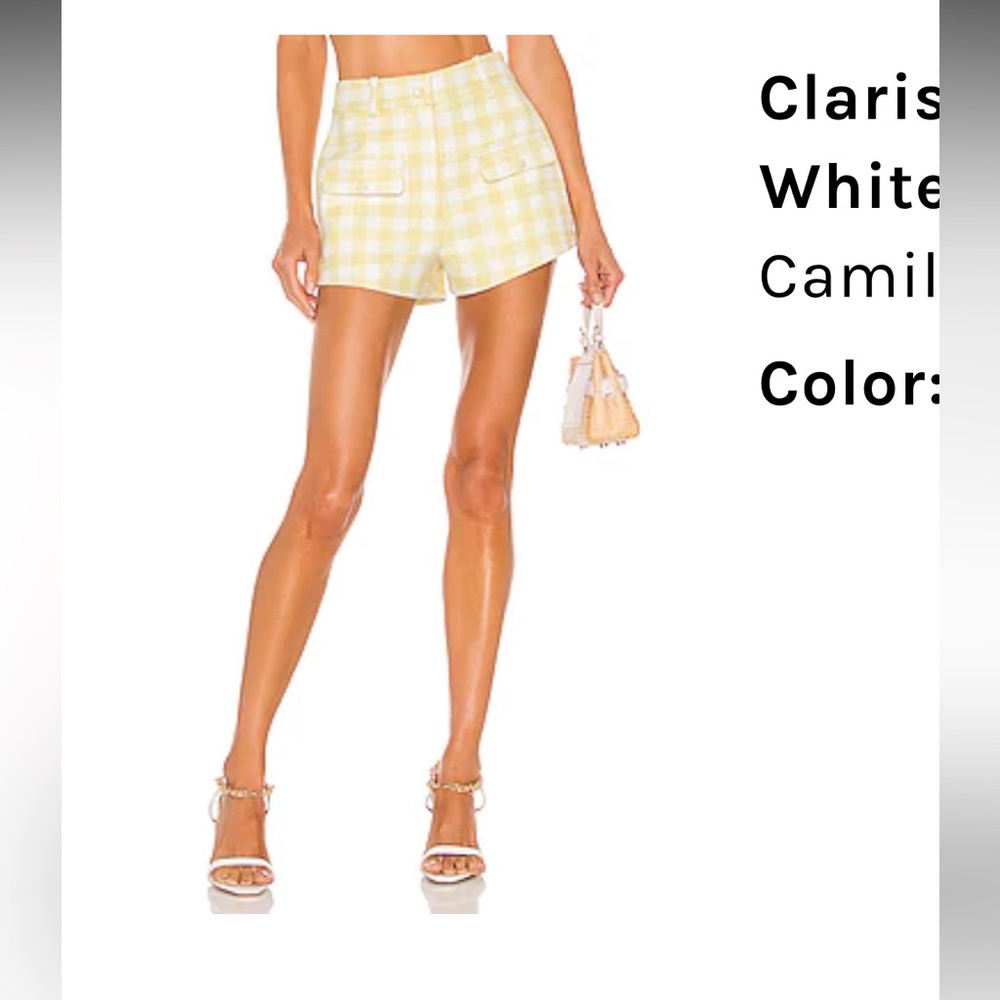Clarisse Shorts in Yellow & White - 
Camila Coelho
